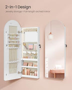 SONGMICS Wide Jewelry Organizer, Wall/Door Mounted, LED Cabinet, Lockable - Image 4