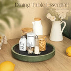 EOSAHR Non-Skid Wood Lazy Susan, Rotating Tray Organizer for Kitchen, Green - Image 2