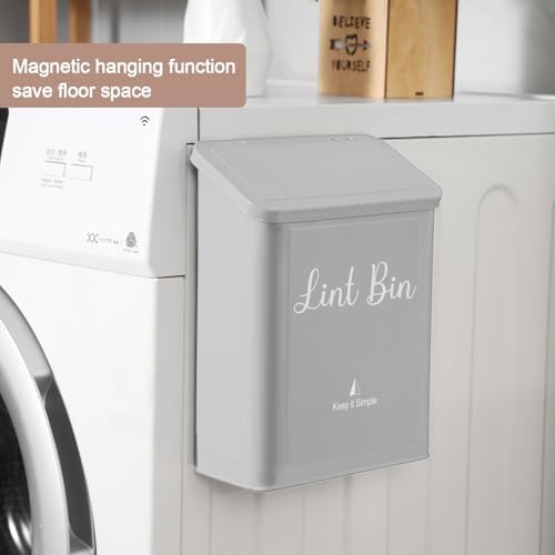 Magnetic Lint Bin for Laundry Room Organization and Storage,Light Grey - Image 3