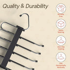 Campior Space Saving Pants Hangers 2 Pack, 6 Layer Jeans Hangers and Closet Organizer for Jeans, Scarves, & Skirts, Multi-Layer Hanger with Anti-Slip Stopper, Heavy-Duty S-Type Stainless Steel, Gray - Image 5