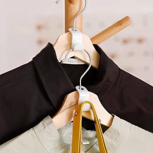 Space Saving Hanger Hooks, 100pcs, Polypropylene, 5KG Max Capacity, White Closet Hangers for Clothes (100PCS) - Image 4
