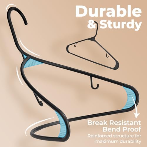 HOUSE DAY Black Plastic Hangers 60 Pack, Slim Space-Saving Clothes Hangers - Image 6