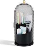 Toothbrush Holder with Cover for Bathroom Countertop, Organizer, Black by rejomiik