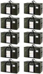 TAILI 10 Pack Green Extra Large Moving Bags,Storage Bag with Visible Window by TAILI