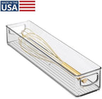 iDesign Slim Clear Plastic Storage Bin Organizer, Extra Long Narrow - Image 2