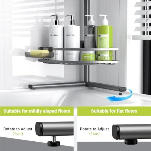 Standing Corner Shower Caddy - Rustproof Bathroom Shower Stand Shelf - Image 6