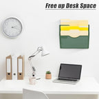 EASEPRES 3 Pocket Mesh Hanging Wall File Organizer, Wall Mounted Mail Paper Document Folder Holder, Clipboard Storage Organization Magazine Rack with Nametag Label for Office Home School, Dark Green - Image 6