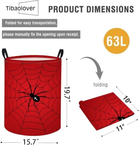 Baby Laundry Basket Baby Nursery Hamper Kids Laundry Basket Toy Storage Bin for Boys Room Decor Gift Baskets for Bedroom Bathroom(Spider Web) - Image 2