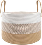 JMvicyroam 65L Extra Large Machine Washable Cotton Rope Blanket Basket by JMvicyroam