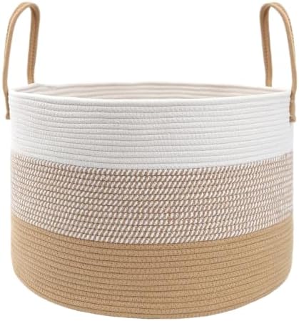 JMvicyroam 115L Extra Large Machine Washable Cotton Rope Blanket Basket by JMvicyroam