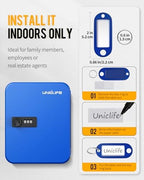 Uniclife 20 Position Key Cabinet with Combination Lock Resettable Blue Digital Security Storage Box Steel Key Organizer with Colorful Key Tag Labels Stickers and Hooks - Image 7