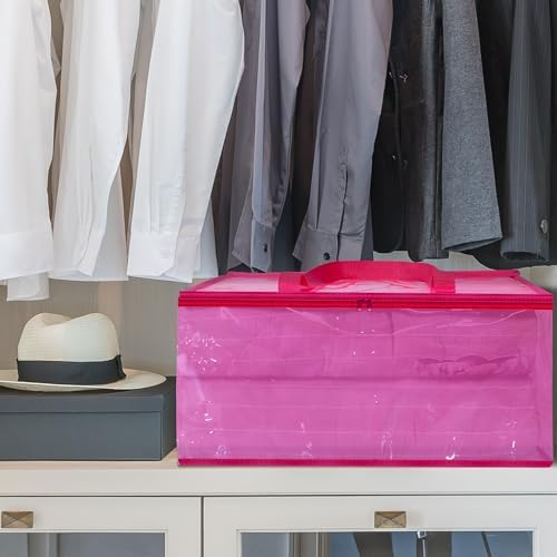 Vieshful Pink 40L Clear Clothes Storage Bag with Zipper 3 Pack - Image 6
