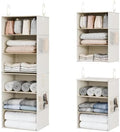 StorageWorks Hanging Closet Organizer, 6-Shelf with 2-in-1 Design, Ivory | Maximize Closet Space with Reinforced Shelves, Small Closet Storage Solution for Bedrooms, Dorms and RVs, Jumbo by StorageWorks