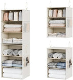 StorageWorks Hanging Closet Organizer, 6-Shelf with 2-in-1 Design, Ivory | Maximize Closet Space with Reinforced Shelves, Small Closet Storage Solution for Bedrooms, Dorms and RVs, Jumbo by StorageWorks