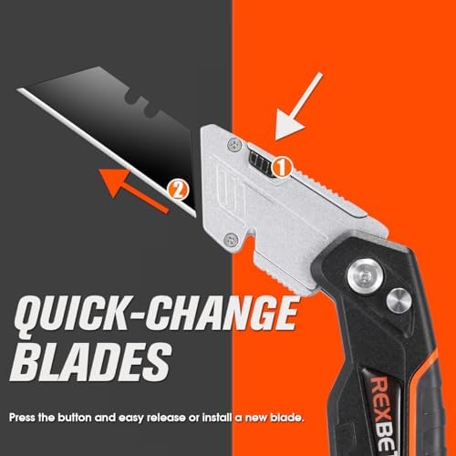 REXBETI Box Cutter 2-Pack, Utility Knife with Blade Storage, 18 Blades - Image 4