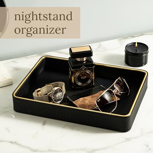 Leather Catchall Valet Tray for Men| Mens Valet Catch All Tray Key Basket - Image 3