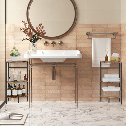 CADUKE Pedestal Sink Storage, 2 Pack Bathroom Under Vanity Storage Shelf - Image 6