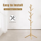 8-Hook Freestanding Coat Rack 3 Adjustable Heights Sturdy Nature - Image 6