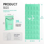 WVM Over the Door Shoe Organizer with 35 Breathable Mesh Pockets, Hanging Shoe Organizer for Door with 4 Metal Hooks, Large Capacity Closet Storage for Shoes, Accessories - Image 3