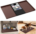 URMONA Waterproof Silicone Under Sink Mat 22'' x 14'' Shelf Liner for Kitchen and Bathroom, Cabinet and Counter Protector, Storage and Organizers, Litter Mat, Pet Cat Puppy Essentials(Brown ) by URMONA