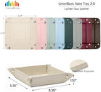 UnionBasic Small Jewelry Tray for Rings Watches Earrings, Entryway Catchall Caddy for Coins Keys Change, Nightstand Bedside Valet Holder, Trays for Electronic Gadgets, Coffee - Image 3