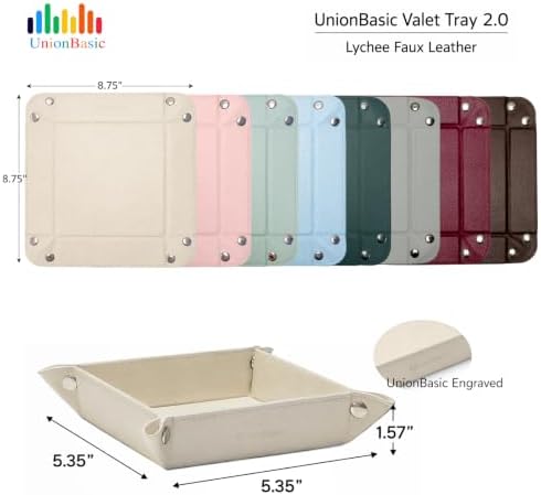UnionBasic Small Jewelry Tray for Rings Watches Earrings, Entryway Catchall Caddy for Coins Keys Change, Nightstand Bedside Valet Holder, Trays for Electronic Gadgets, Coffee - Image 3