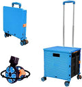 FELICON SELORSS Foldable Utility Cart Portable Rolling Crate-Light Blue by FELICON