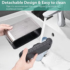 Boperzi Toothbrush and Toothpaste Holder Brushed Nickel Drainage for Bathroom Vanity, Large Electric Toothbrush Storage Caddy Anti-Slip Rustic with Adjustable Dividers for Family, Kids - Image 3