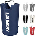 DOKEHOM 125L X-Large Laundry Basket Bag, Collapsible Tall Hamper, Dark Blue by DOKEHOM