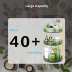 360 Rotating Makeup Organizer - Large Capacity Spinning Perfume & Cosmetic Skincare Holder for Vanity & Countertop (Gem Green, 3 Tier) - Image 6