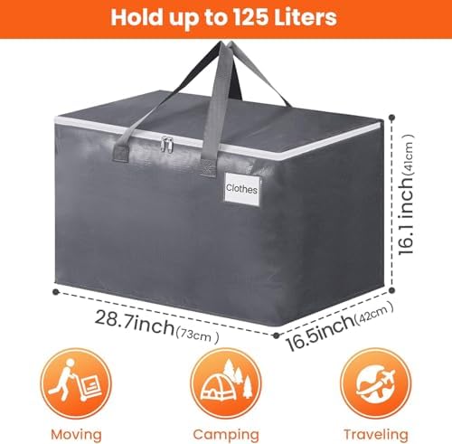 BlissTotes Large Moving Bags, Storage Bags, 125L-2 Pack - Image 2