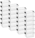 Superio 1.05 Quart Mini Clear Plastic Storage Container with Lid, Stackable Small Organizer Box for Crayons, Art Supplies, Beads, Sewing, Stationery & Food Storage, 24 Pack by Superio
