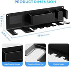 Hair Dryer Holder Wall Mounted, Blow Dryer Holder, Metal Hair Tool Organizer, Curling Iron, Straightener Holder, Hair Accessories Tools Organizer Storage for Bathroom（Black） - Image 2
