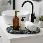 YKAJO Snowflake Green Oval Marble Tray, 11.8x5.9 Vanity Perfume Organizer - Image 6