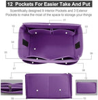 OMYSTYLE Purse Organizer Insert, Felt Tote Bag Organizer Insert with 5 Sizes, Handbag Dividers for Inside Purse, Compatible with Longchamp, Neverful, Speedy and More - Image 3