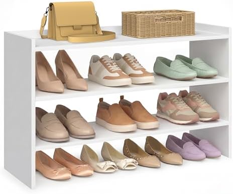 VASAGLE 3-Tier Shoe Rack for Closet, Stackable Shoe Organizer Shelf by Unknown