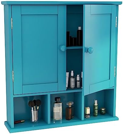 TaoHFE Turquoise Bathroom Cabinet,Bathroom Wall Cabinet with 2 Door by TAOHFE