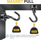 DIYMAG Magnetic Hooks for Refrigerator, Extra Strong Cruise Hook, Heavy Duty Earth Magnets with Hook Magnetic Hanger for Cabins, Grill (20P-Black) (Pack of 2) - Image 5