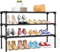 32.3" Widening Design Shoe Rack for Closet 16 Pairs Small Spaces Non-Woven 3 Tier Shoe Organizer Stackable Metal Shoe Shelf for Entryway, Bedroom by BRFOYU