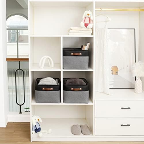 OrganiHaus 16x12.5in Storage Baskets, 3 Pack - Fabric Bins for Shelves - Image 5