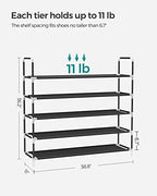 SONGMICS 5-Tier Shoe Rack, Shoe Storage for Hallway Closet - Image 2