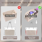 Doxo Purse Organizer Insert for Handbags & Base Shaper 2pc Set, Felt Neverfull MM Organizer Insert, Tote Bag Organizer with Zipper and Bottle Holder, Fit Speedy 30 Neverfull MM and More,Burgundy-L - Image 5