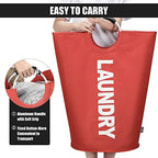 DOKEHOM 125L X-Large Laundry Basket Bag, Collapsible Tall Hamper, Red - Image 4