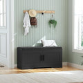 Homleke Shoe Storage Bench, 2 Doors & Thickened Padded Seat Cushion by Homleke
