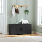 Homleke Shoe Storage Bench, 2 Doors & Thickened Padded Seat Cushion by Homleke