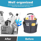 Qivine 17L Cleaning Caddy with Handle, Cleaning Supplies Organizer, Gray - Image 3