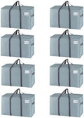 VENO 8 Pack Heavy Duty Moving Bags, Extra Large Storage Bags with Reinforced Handles & Strong Zippers, Foldable & Reusable Moving Box Alternative for Clothes & Dorm Storage by Veno
