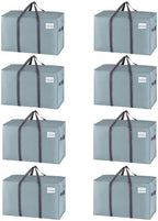 VENO 8 Pack Heavy Duty Moving Bags, Extra Large Storage Bags with Reinforced Handles & Strong Zippers, Foldable & Reusable Moving Box Alternative for Clothes & Dorm Storage by Veno