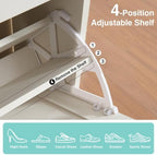 Barnyatoh Farmhouse Shoe Storage Cabinet with 2 Flip Drawers & Barn Door - Image 6