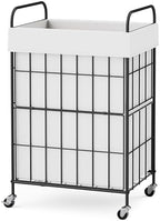 90L Laundry Hamper with Wheels, Laundry Basket with Handle and Liner Bag by Heeytilly